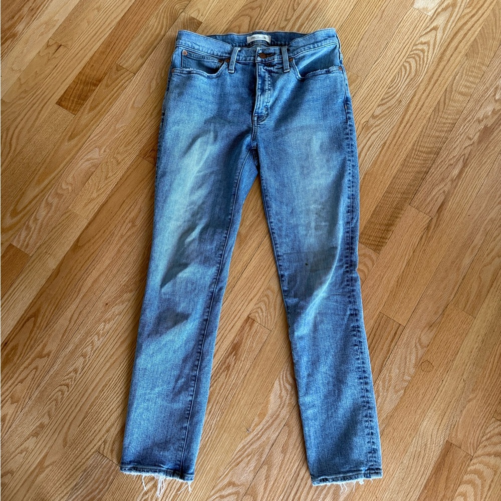Madewell Tomboy Straight-Leg Jeans in Faded Blue Denim